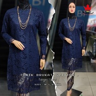 PROMO 8 8 SALE BROKEN KEBAYA TOP BROKEN TUNIC KEBAYA / JUMBO BROKEN TUNIC KEBAYA LD 130 CM NAVY COLO