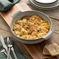 愛爾蘭Belleek Living 海霧窯變釉 陶瓷雙耳圓形烤盤 入厝禮