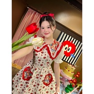 BLT Brand ️ L/XL Red Collar Cat Mini Dress