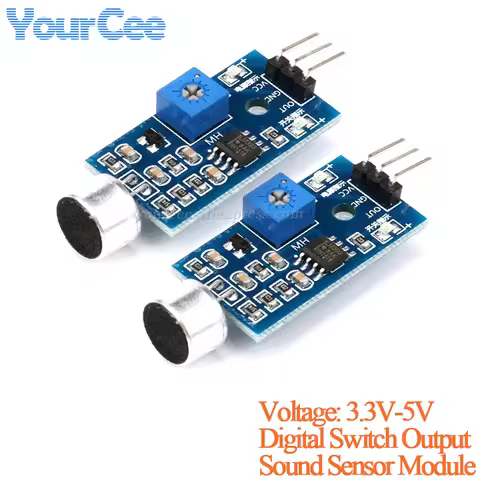 5pcs/1pc Sound Sensor Module LM393 Comparator Detect Voice Sound Intensity Digital Switch Output For