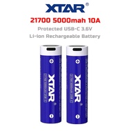 XTAR Protected 21700 5000mAh 10A USB-C 3.6V Li-ion Rechargeable Battery