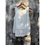 short sleeve T-shirt with lace trim frs T40144