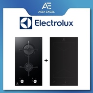 ELECTROLUX EGC3320NOK 30CM BUILT-IN GAS HOB WITH 2 BURNERS + EHI3251BE 2 ZONE 30CM BUILT-IN INDUCTION HOB