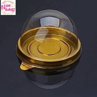 Moon Cake Round Tray With Cover (Gold) (50pcs)| Cake Box | Food Container | Mooncake Tray | Bekas Kek by Azim Bakery