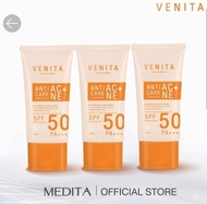 3 หลอด ครีมกันแดดเวนิต้า Venita Anti Acne Care Sunscreen