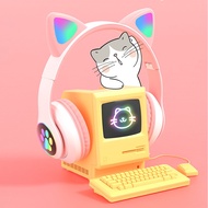 Cute cat ears Bluetooth 5.0 headphone Pink over ear stereo Headphones Wireless Gaming Headset with m