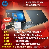 HP Spectre x360 13-aw0224TU 13.3'' FHD Touch Laptop Poseidon Blue ( i7-1065G7, 16GB, 1TB SSD, Intel, W10 )