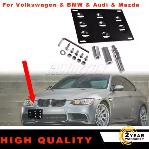 New Universal Front Bumper Tow Hook License Plate Mount Bracket car for VW Golf 6 tiguan & BMW F30 F