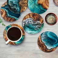 Blue Ocean Round Silicone Coaster Coffee Coaster Tea Coaster Car Car Coaster Water Coaster