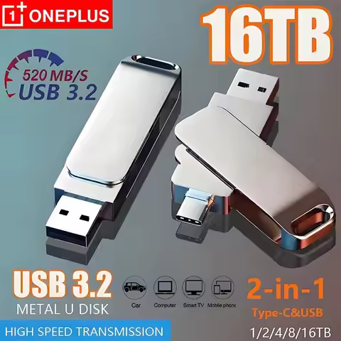 Oneplus USB 3.2 16TB USB Flash Drive Memory Type-C 2-In-1 8TB 4TB OTG Pendrive 2TB High Speed Flash 