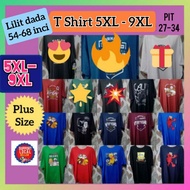 6XL- 9XL 54 - 66 inci Rating 5Star T shirt big size boleh pilih lengan pendek plus size baju t-shirt