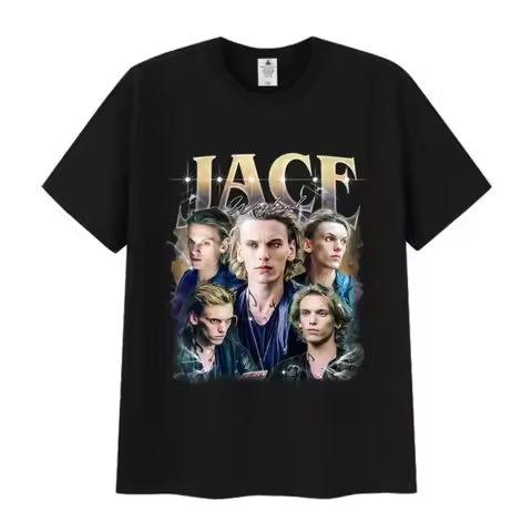 Jamie Campbell Bower Graphic T Shirt Men's Vintage Fashion Cotton Short Sleeve T-shirt Y2k Summer Hi