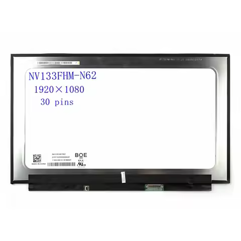 13.3" FHD1920x1080 30pins eDP IPS Laptop LCD Screen NV133FHM-N62 NV133FHM N61 N54 N52 72% NTSC Repla