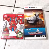 paket mainan lego kw sluban army + silverbolt (brick robot)
