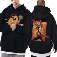 Anime Chainsaw Man Denji Graphic Hoodie Male Streetwear Pochita Makima Hoodies Men Loose Tee