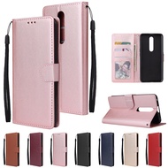 Case for OPPO K5 F7 F11 F17 F19 Pro  Leather Cover Wallet With Card Slots Soft TPU Bumper Shell Lanyard Stand  Mobile Phone Covers Cases