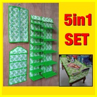 Set 5IN1 NON Zipper Hanging Rack Shoes Bag Hijab UNDERWARE Tablecloth D0134A