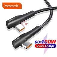 Toocki 100w Type C Cable Dual 90 Degree Elbow Data Game Cable 60W Type C To Type C Fast Charging Cab