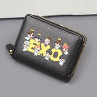 Korean EXO Wallet Men Women Card Holder Cartoon Short Zipper Coin Purse