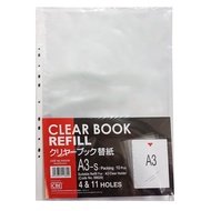 CBE A3 CLEAR BOOK REFILL POCKET 89020R/10PCS A3 File Folder Clear Folder A3 File