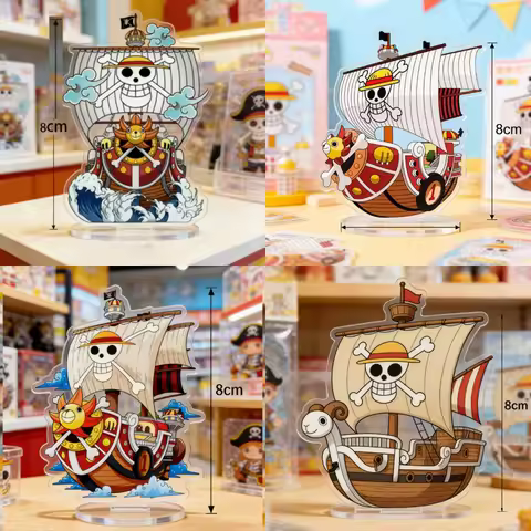 Acrylic Standing Plates for One Piece Going Merry Thousand Sunny Red Force Anime Acrylic Stand Decor