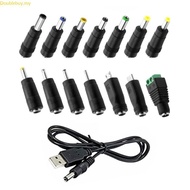 Doublebuy USB to DC5V Power Cord Includes 14 Adapter Plugs for Charging Devices Like Fan