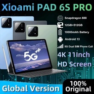 2025 Global Edition Original Pad 6S Pro HD 4K Android 13 12GB+512GB 10000mAh GPS 4G/5G Dual SIM Blue