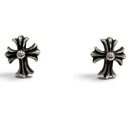 成色極佳 ★ CHROME HEARTS No.2 CH CRS CH 十字耳釘 925 14K 銀鍍金 一對 重量 1.5克 男女皆宜