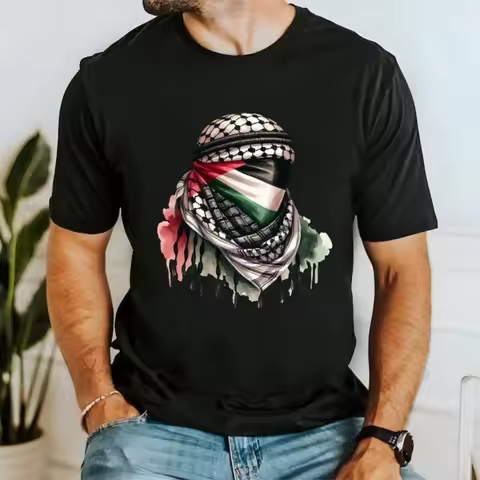 Palestine T Shirt Keffiyeh Shirt Palestine Flag Shirt Charity Donation Summer Unisex Loose Harajuku 