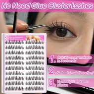 100-120cluster Eyelash Extension No Need Glue Cluster Apply Look Curl Upgraded Self-adhesive Y1h6