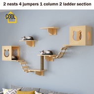【Ready Stock】DIY Solid Wood Cat Wall climbing cat house indoor wood Cat tree wood cat box house Cat Cage
