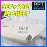 (9ft x 20ft) PE Sheet Plastic Sheet Cover Plastic Wrap Paint Furniture Sofa Floor