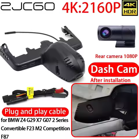 ZJCGO 4K Car DVR Dash Cam Wifi Front Rear Camera 24h Monitor for BMW Z4 G29 X7 G07 2 Series Converti