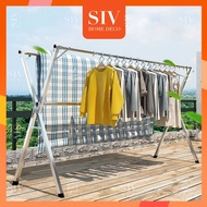 SIV 240cm Foldable Sampayan Indoor Outdoor Rack Stainless Steel Hanger Drying Rack For Clothes