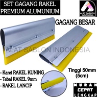 LARGE ALUMINUM SQUEEZER HANDLE SET YELLOW RUBBER TAPER 9MM LENGTH 30CM TO 40CM