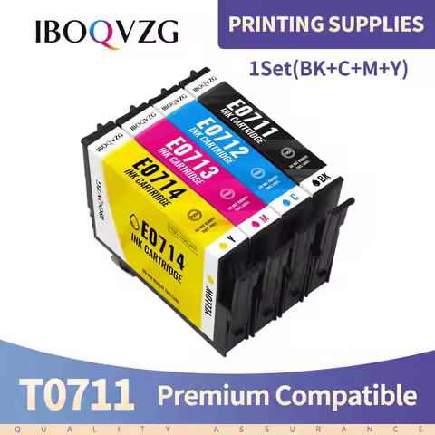 IBOQVZG T0711 Ink Cartridge For Epson Stylus D78 DX120 DX400 Printer DX6000 DX6050 DX7000 DX700F DX7