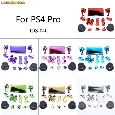 1set 7colors Chrome Joysticks D-pad R1 L1 R2 L2 full set Direction Key ABXY Buttons For Sony PS4 Pro