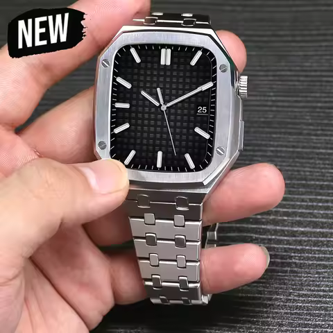 Premium Business Metal Mod Kit With Strap & Bezel For Apple Watch Series 11‑1 SE 46‑40MM Men Watch A