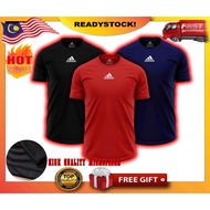 READY STOCK | ADIDAS BAJU BASIC MICROFIBER T SHIRT UNISEX KAIN SEJUK LELAKI/PEREMPUAN LENGAN PENDEK