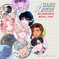 ALIEN STAGE Holo Rainbow Metal Button Pin / 2.25 inches Tin Badge [ALNST UNOFFICIAL/FANMADE Merch]