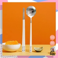 Bo Cuisine Peanuts X Snoopy Stainless Steel Spoon & Chopsticks Set / Cute Spoon Chopsticks Gift Set