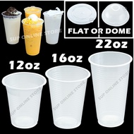 EC12oz / EC16oz / EC22oz Disposable Plastic Cup with Flat Lid [ 100sets ] / Cawan Air Meniaga / Pasa