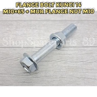 K14 FLANGE BOLT Bolt M10AKU65 + FLANGE NUT M10 KEY 14 MONOSHOCK BOLT/ + NUT