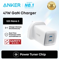 Anker USB C Charger 47W, 523 Charger (Nano 3), 2 Port Compact Foldable GaN Fast Charger for Phones, 