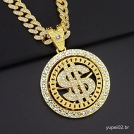 Personalized Cross-Border Diamond Rotating Dollar Rotatable Dollar Pendant Necklace