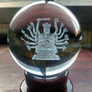 密宗藏式佛母準提觀音水晶球擺件佛堂供奉平安鎮宅玄關裝飾工藝品