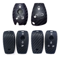 Suitable for Mercedes-Benz Silicone Key Cover s/e/c/g-Class New Style Smart C260LG500 Carbon Fiber P