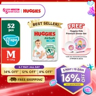 HUGGIES AirSoft Tape Diapers M52 (1 pack) Breathable and soft diapers for baby