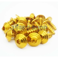 HENG BODY BOLTS | 20 PCS MUSHROOM/UMBRELLA 5X15MM | GOLD WHITE GOLD BOLTS | ORIGINAL THAILAND | FOR 