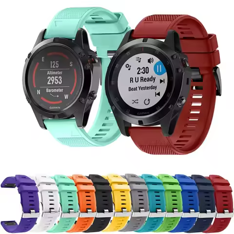Silicone Watch Strap For Garmin Fenix 5/5Plus/5S/5X 6/6S/6 Pro/6X/6X Pro/7/7X/7S Bracelet For Garmin